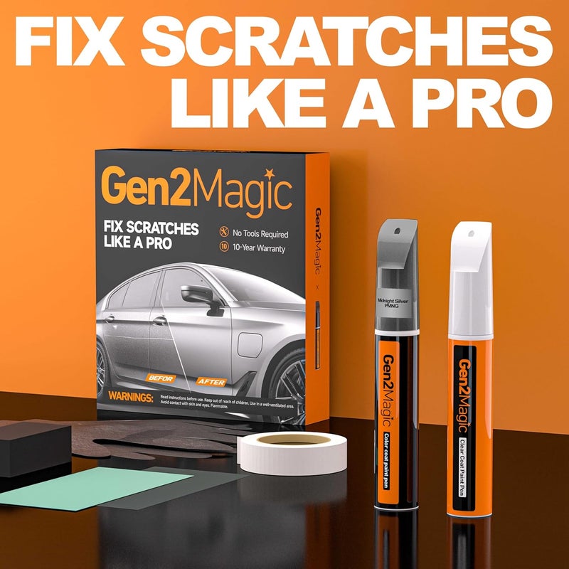 Gen2Magic Sterling Gray Metallic Touch Up Paint Pen Kit Compatible with Chevy [Clear Coat Included], GXD/WA130H Color Match for Scratches, Rock Chips, Bumper Dings, Easy Scratch Repair & Rust Remover - Image 5